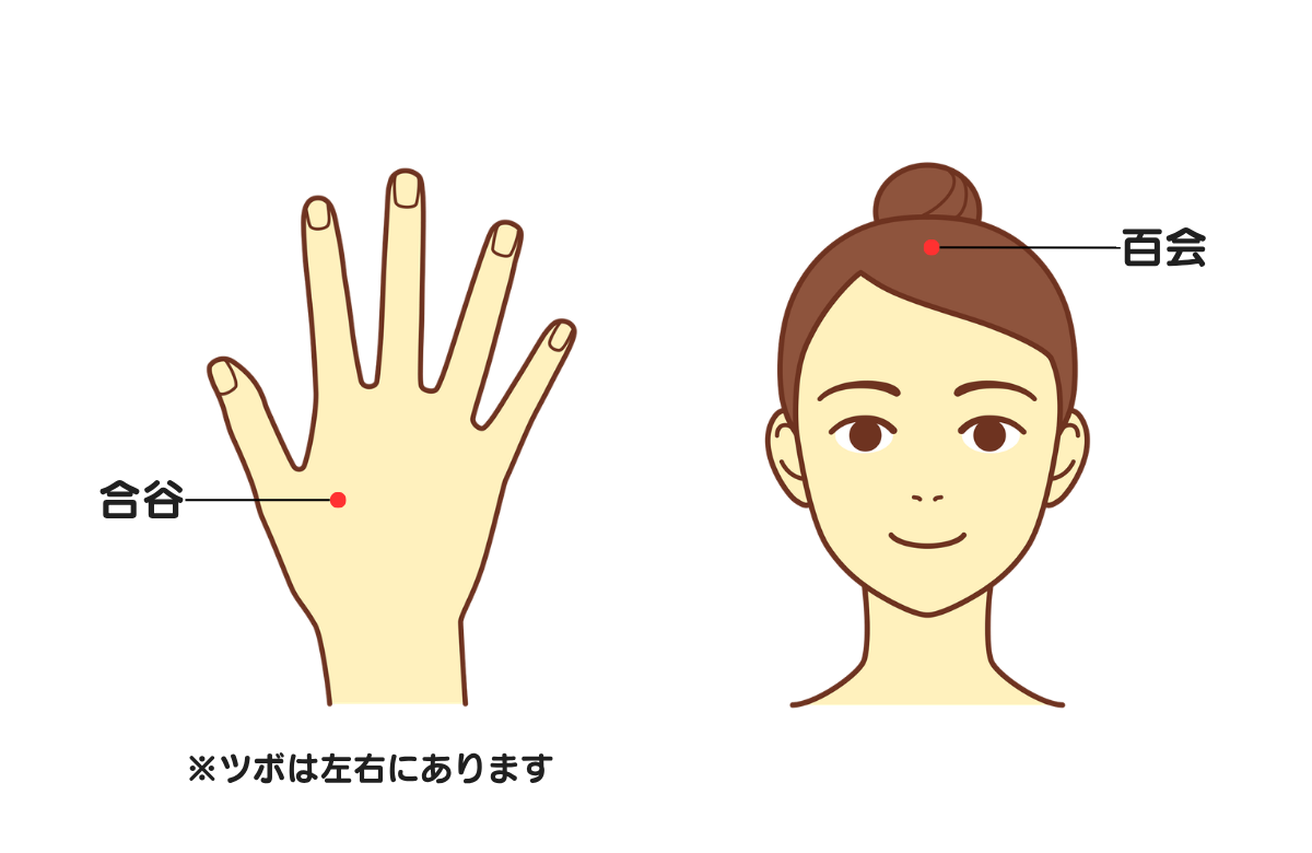 合谷と百会のツボ位置